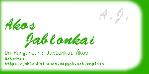 akos jablonkai business card